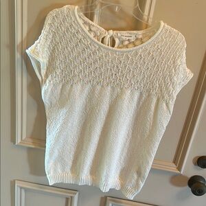 Blu Pepper White Smocked Tie back Blouse